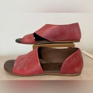 Red Leather Women's Flats